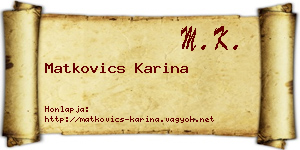 Matkovics Karina névjegykártya